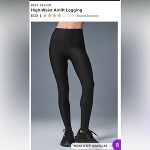 Alo High Waist Airlift Legging- black- size L